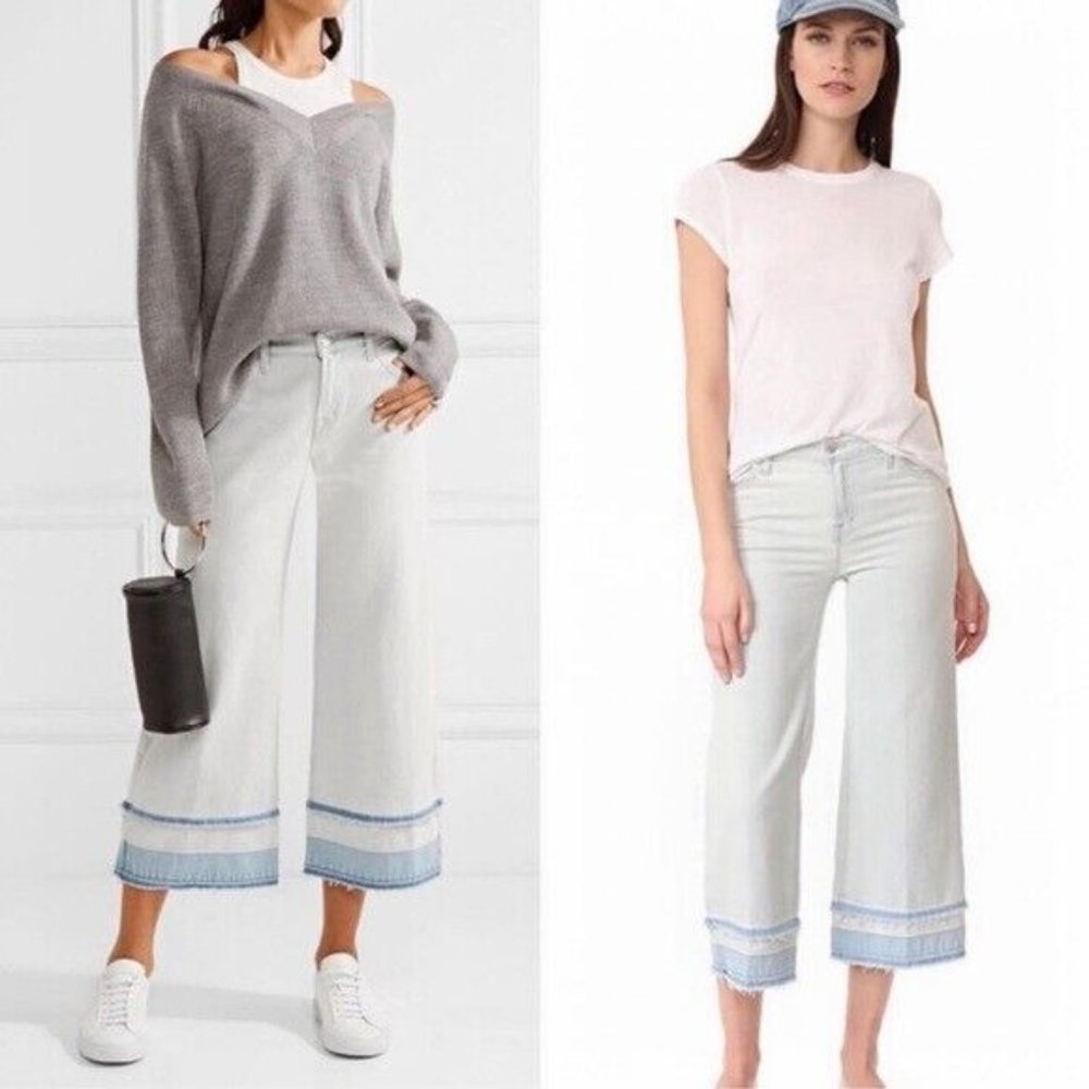 J Brand Jeans Liza Ecstasy  Wide Leg Mid Rise Crop Culotte Women's Size 24